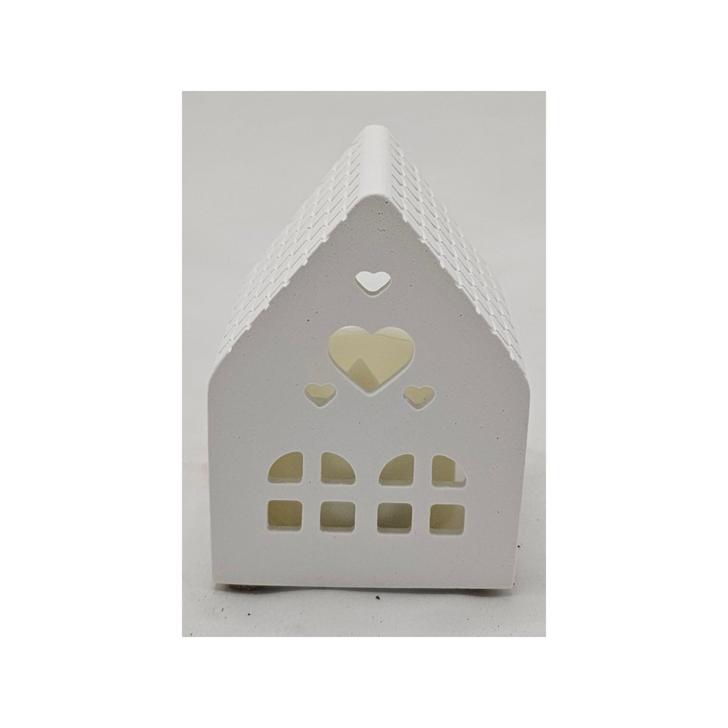 Lichthaus klein, aus Raysin gegossen, incl. LED Teelicht.