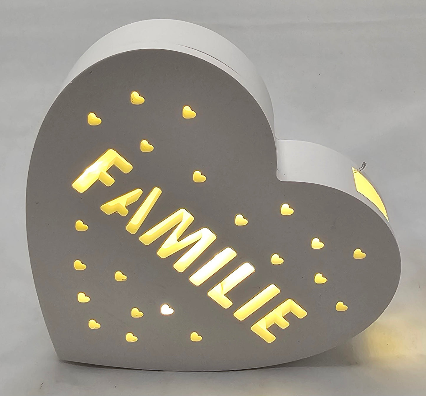 Kleine Lampe aus Raysin "Herzen", verschiedene Motive.