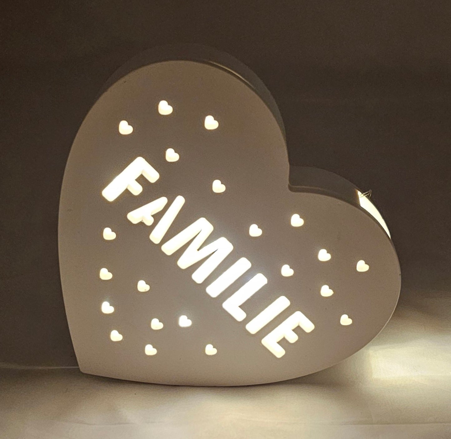 Kleine Lampe aus Raysin "Herzen", verschiedene Motive.