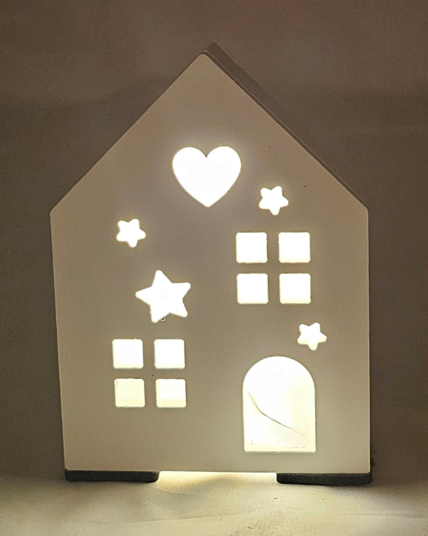 Kleine Lampe aus Raysin "Häuser", verschiedene Motive.