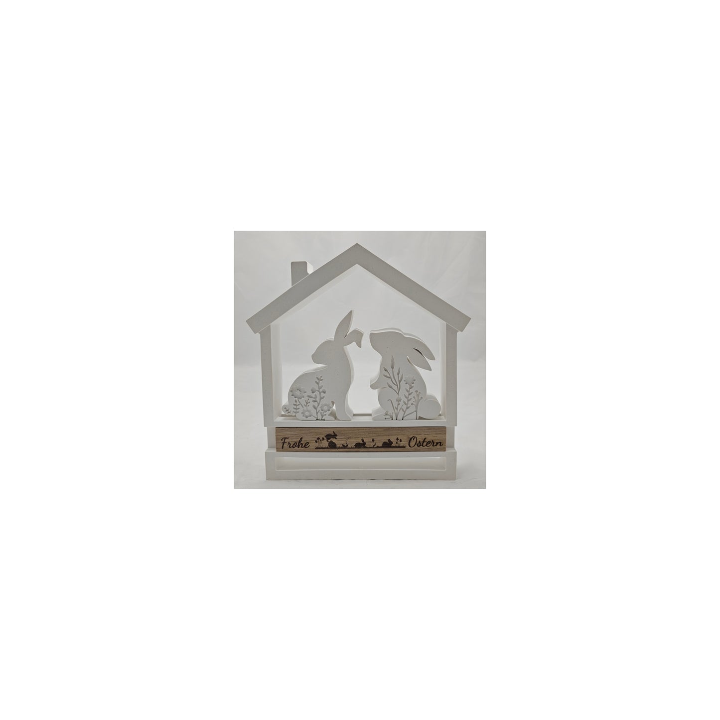 Haus "frohe Ostern" mit zwei entzückenden Hasen aus Raysin
