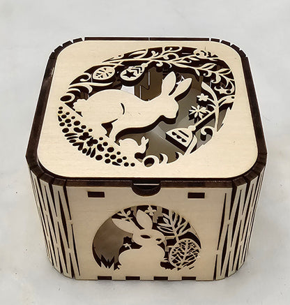 Holzdose Ostern "Hase" oder "Vogel", aus 3mm Lindenholz gelasert