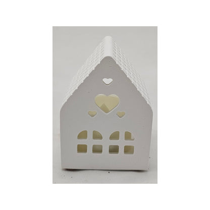 Lichthaus klein, aus Raysin gegossen, incl. LED Teelicht.