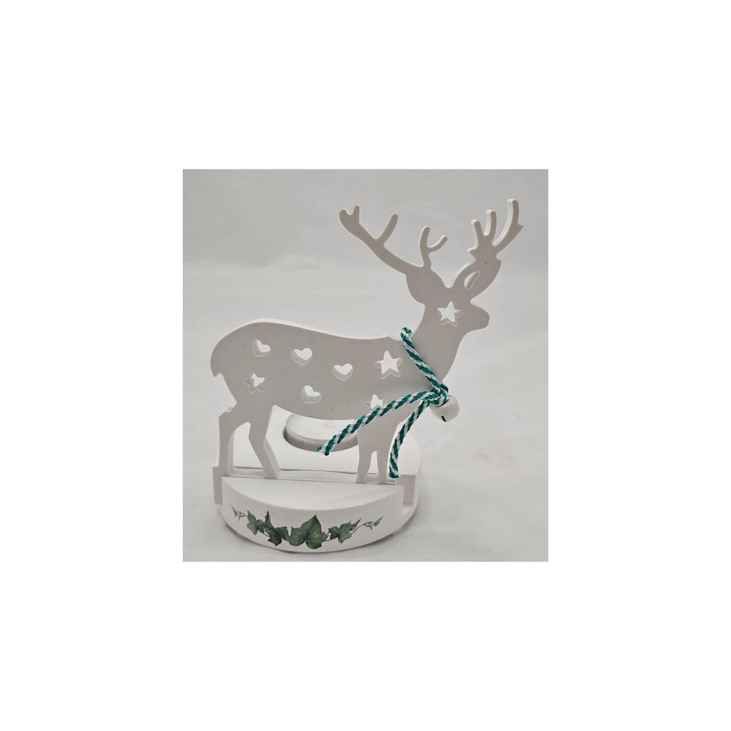 Deko Teelichthalter mit Reh, aus Raysin gegossen.