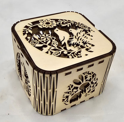 Holzdose Ostern "Hase" oder "Vogel", aus 3mm Lindenholz gelasert