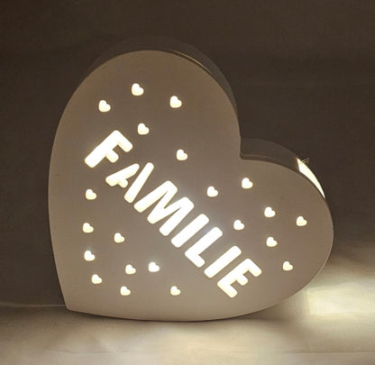Kleine Lampe aus Raysin "Herzen", verschiedene Motive.
