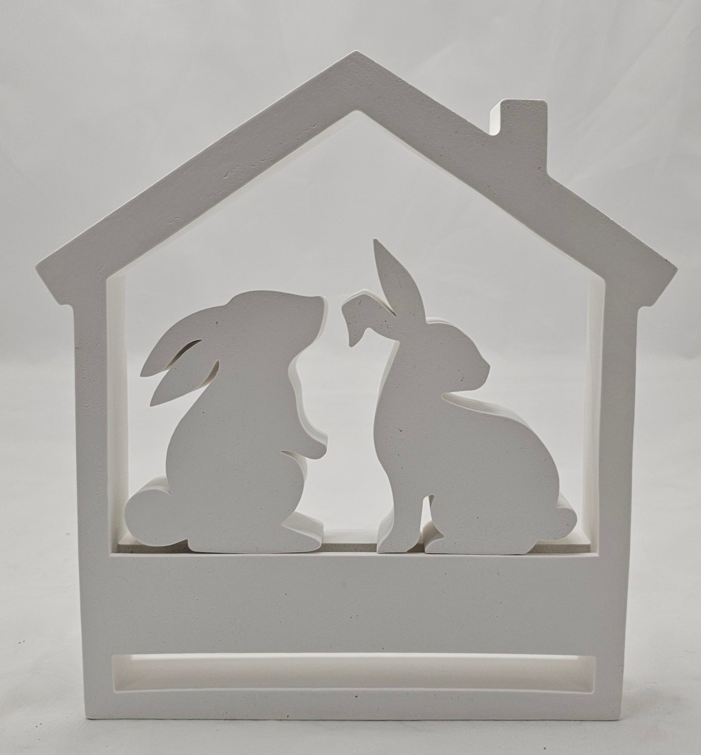 Haus "frohe Ostern" mit zwei entzückenden Hasen aus Raysin