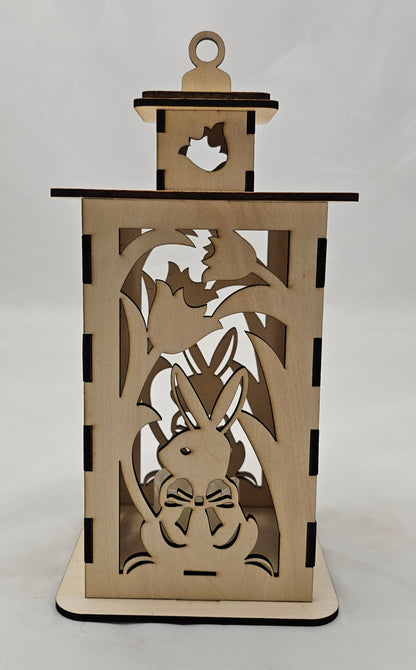 Holzlaterne "Ostern" aus 3mm Lindenholz