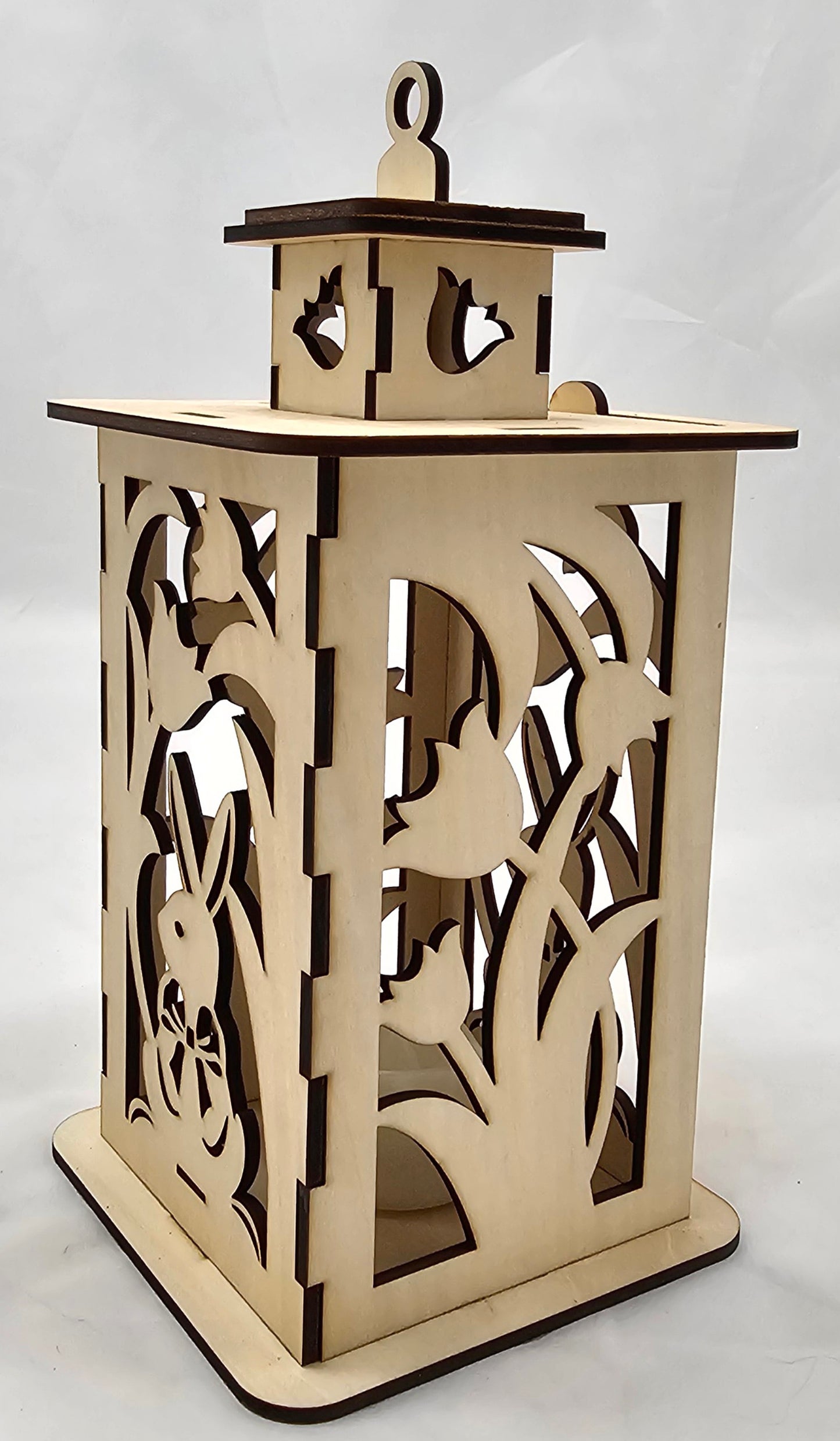 Holzlaterne "Ostern" aus 3mm Lindenholz