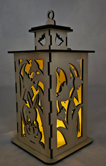 Holzlaterne "Ostern" aus 3mm Lindenholz