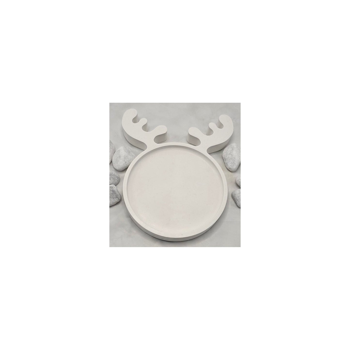 Elch Tablett, aus Raysin gegossen, Dekorationsartikel für die Winterzeit