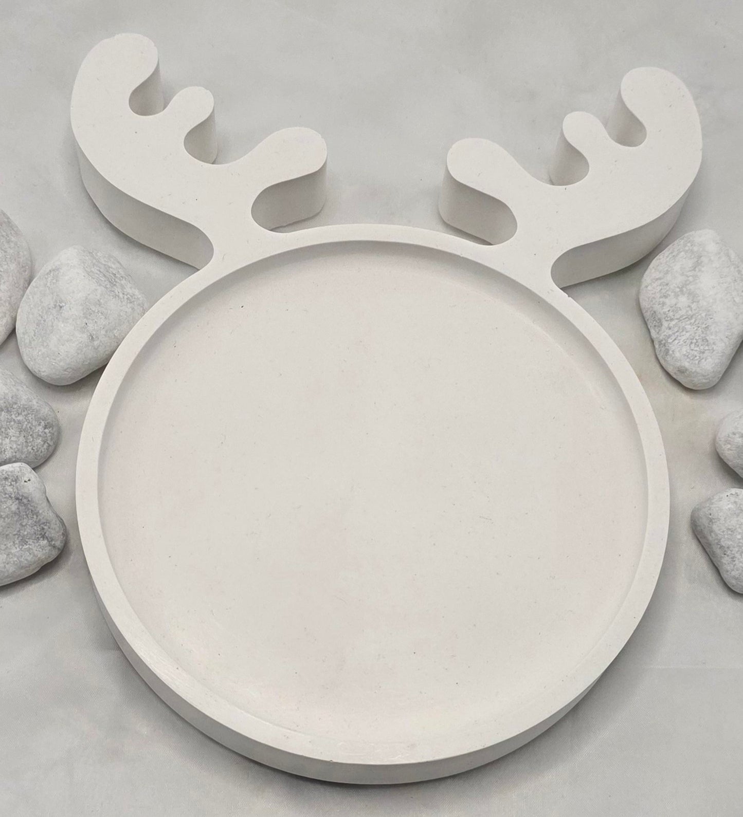 Elch Tablett, aus Raysin gegossen, Dekorationsartikel für die Winterzeit