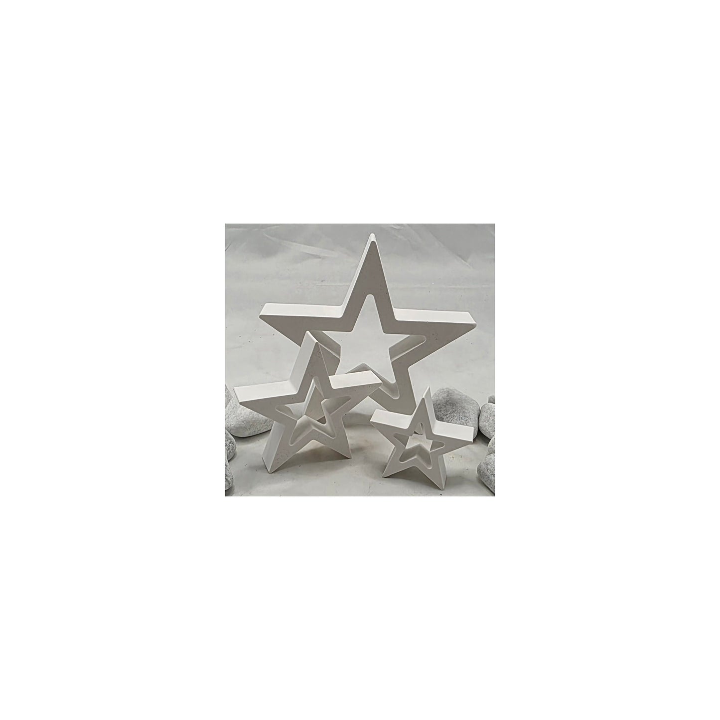 Sterne im 3er und 2er Set aus Raysin gegossen, Dekorationsartikel (Kopie)