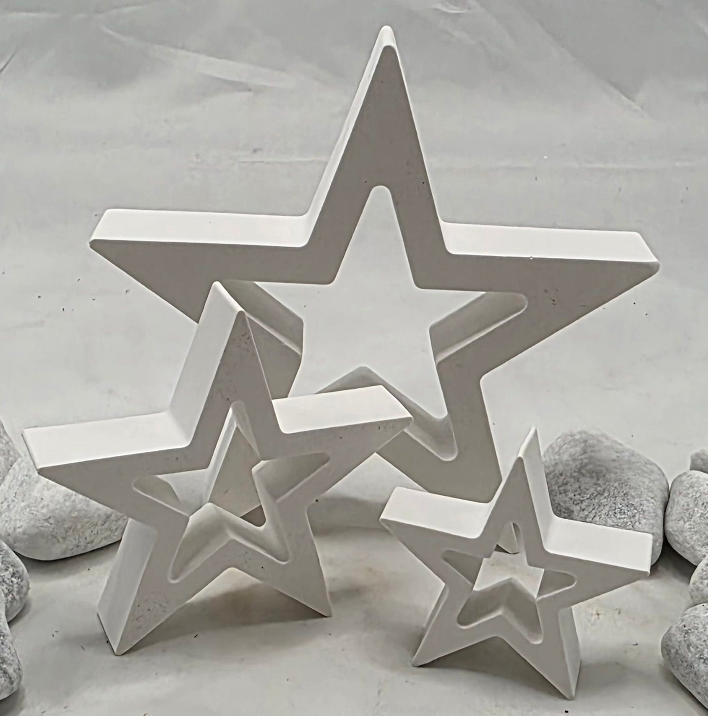 Sterne im 3er und 2er Set aus Raysin gegossen, Dekorationsartikel (Kopie)