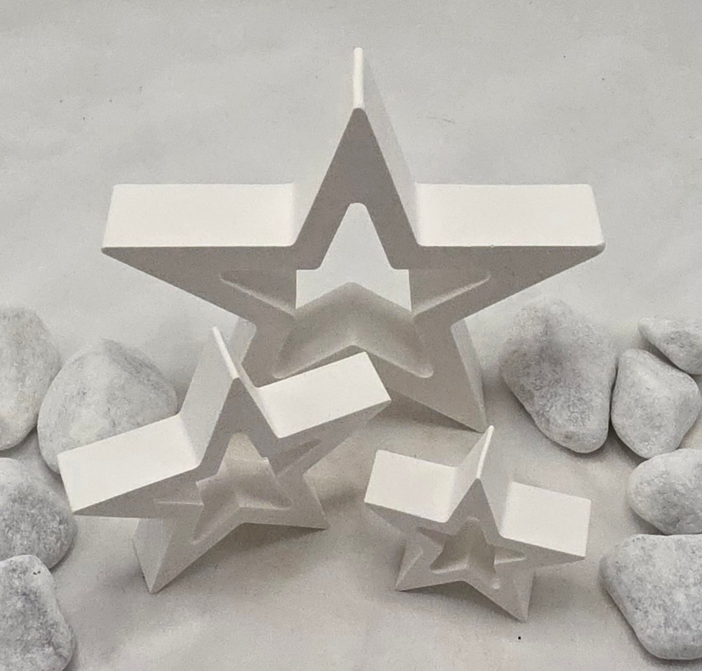 Sterne im 3er und 2er Set aus Raysin gegossen, Dekorationsartikel (Kopie)