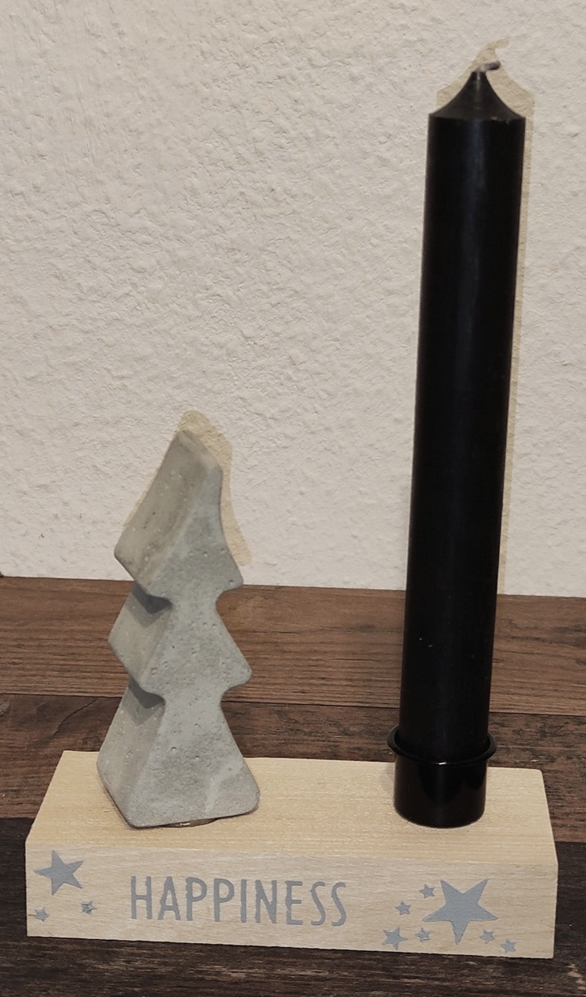 Kleine Kerzenhalter aus Holz, dekoriert und gespachtelt. Ideal als kleines Geschenk.