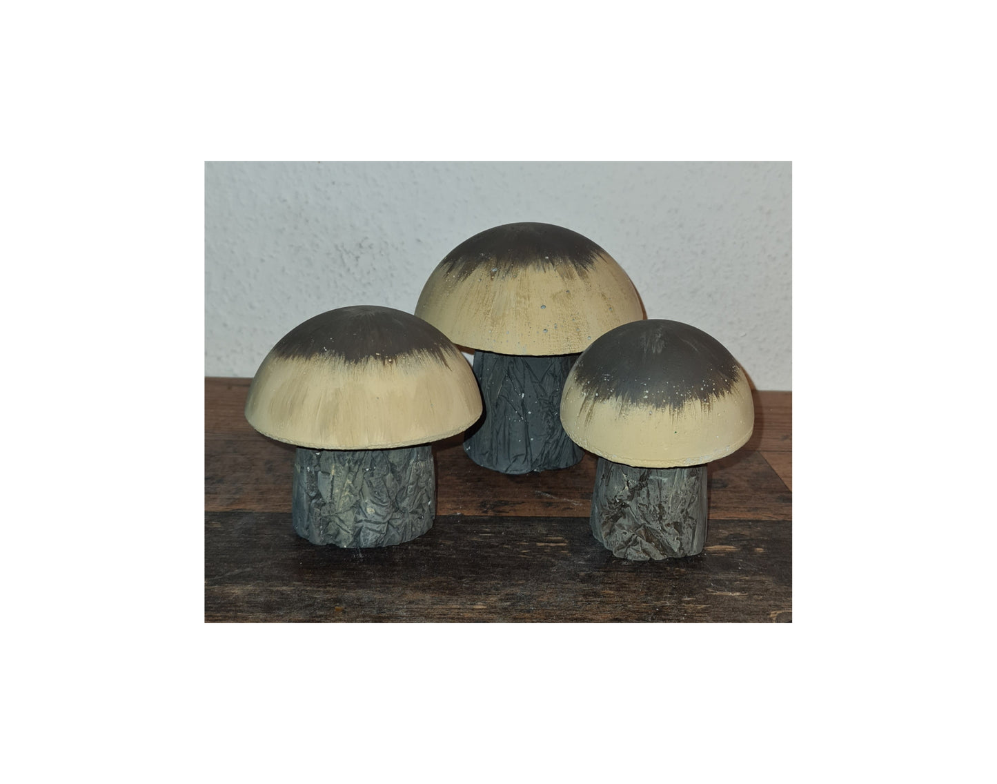 Set 3 Stück Pilze aus Beton