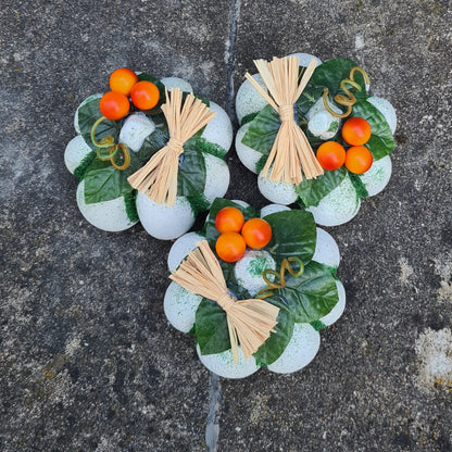 Kürbis im 3er Set, aus Beton im Landhausstil, Herbstdeko