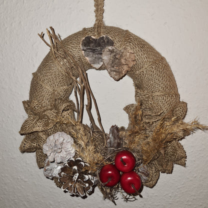 Herbstkranz aus Styropor mit Juteband