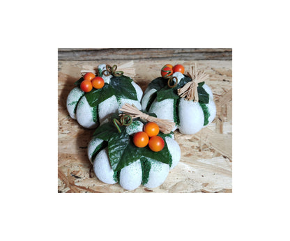 Kürbis im 3er Set, aus Beton im Landhausstil, Herbstdeko