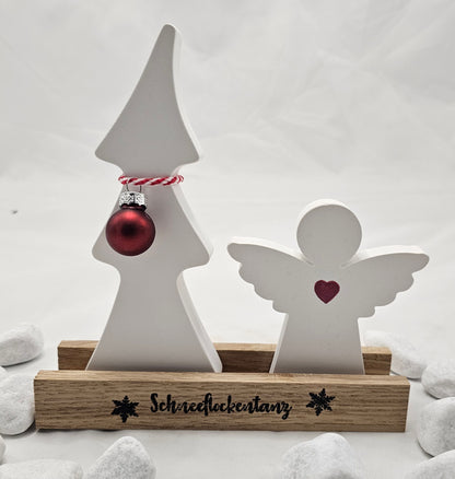 Geschenk Set "Schneeflockentanz", aus Raysin gegossen im Klötzchenständer.