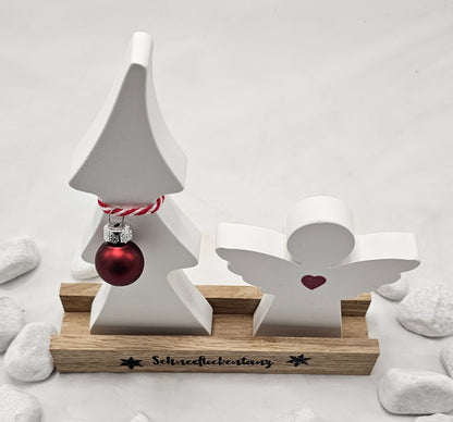 Geschenk Set "Schneeflockentanz", aus Raysin gegossen im Klötzchenständer.