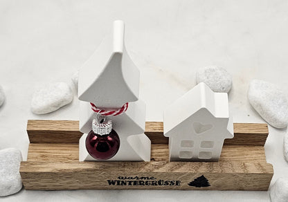 Geschenk Set "warme Wintergüße", aus Raysin gegossen im Klötzchenständer.