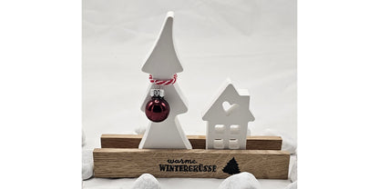 Geschenk Set "warme Wintergüße", aus Raysin gegossen im Klötzchenständer.