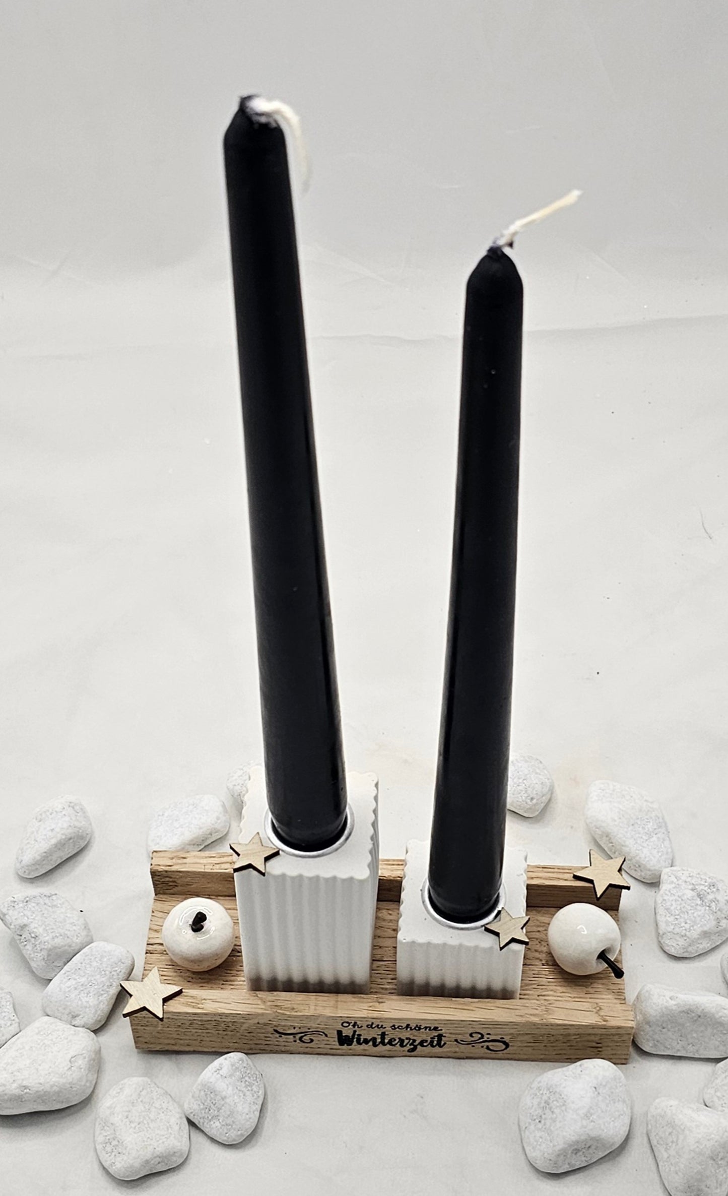 Geschenk Set "Oh du schöne Winterzeit", aus Raysin gegossen im Klötzchenständer.