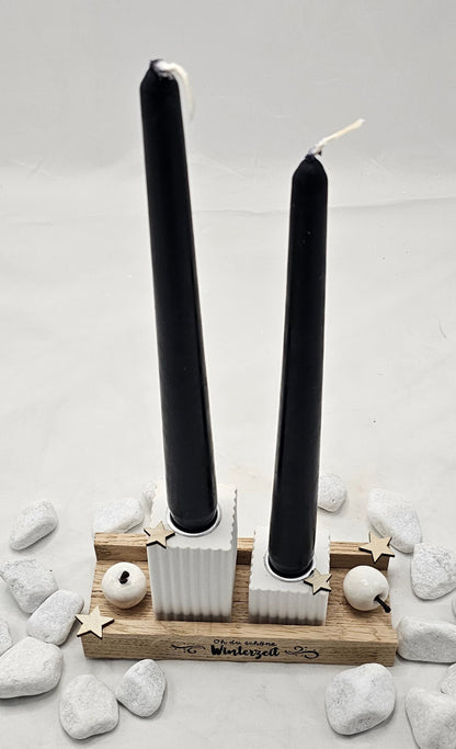 Geschenk Set "Oh du schöne Winterzeit", aus Raysin gegossen im Klötzchenständer.